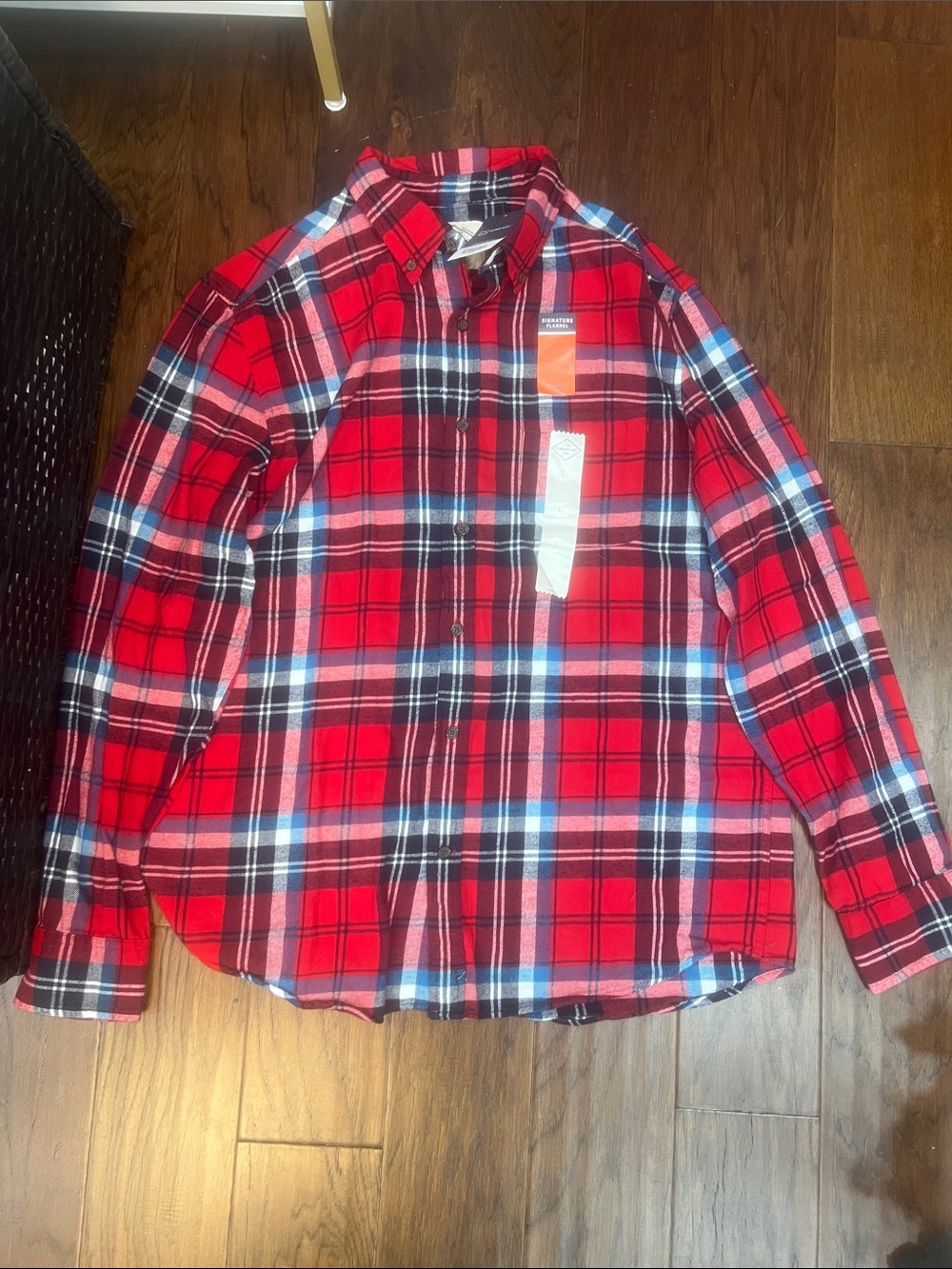 St. John's Bay Red Plaid Button-Down Shirt